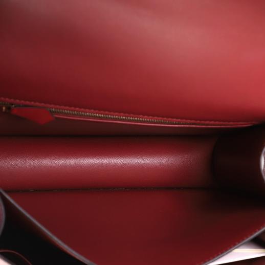 Birkin interior in Rouge H Agneau Hermes Rouge H Agneau leather