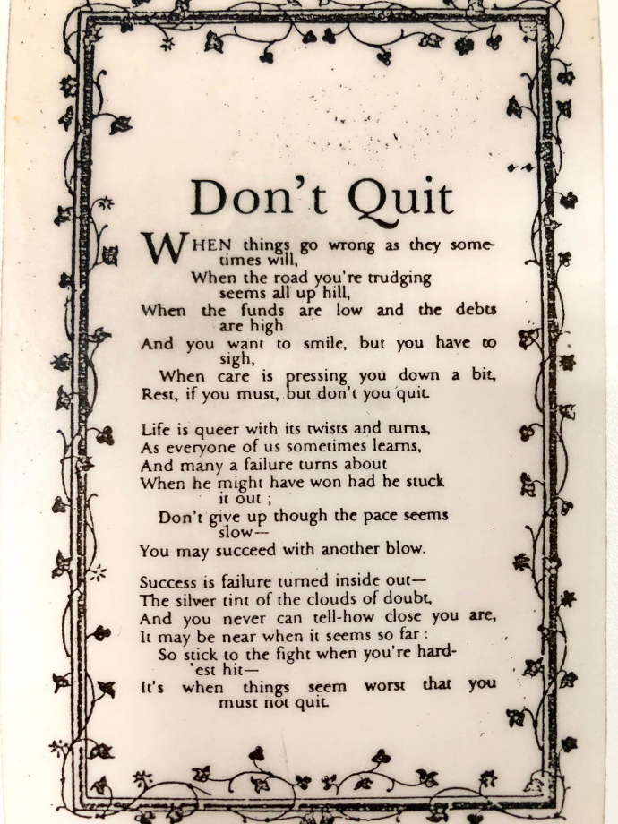 Don’t Quit” by John Greenleaf Whittier Don’t Quit” by John Greenleaf Whittier