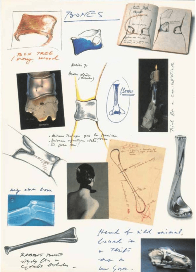Sketches of bones from Elsa Peretti’s 1990 book ‘Fifteen of My Fifty.’ Sketches of bones from Elsa Peretti’s 1990 book ‘Fifteen of My Fifty.’