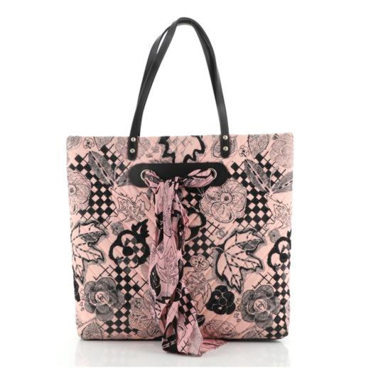 Chanel Scarf Tote Quilted Corduroy with Silk Chanel Scarf Tote Quilted Corduroy with Silk